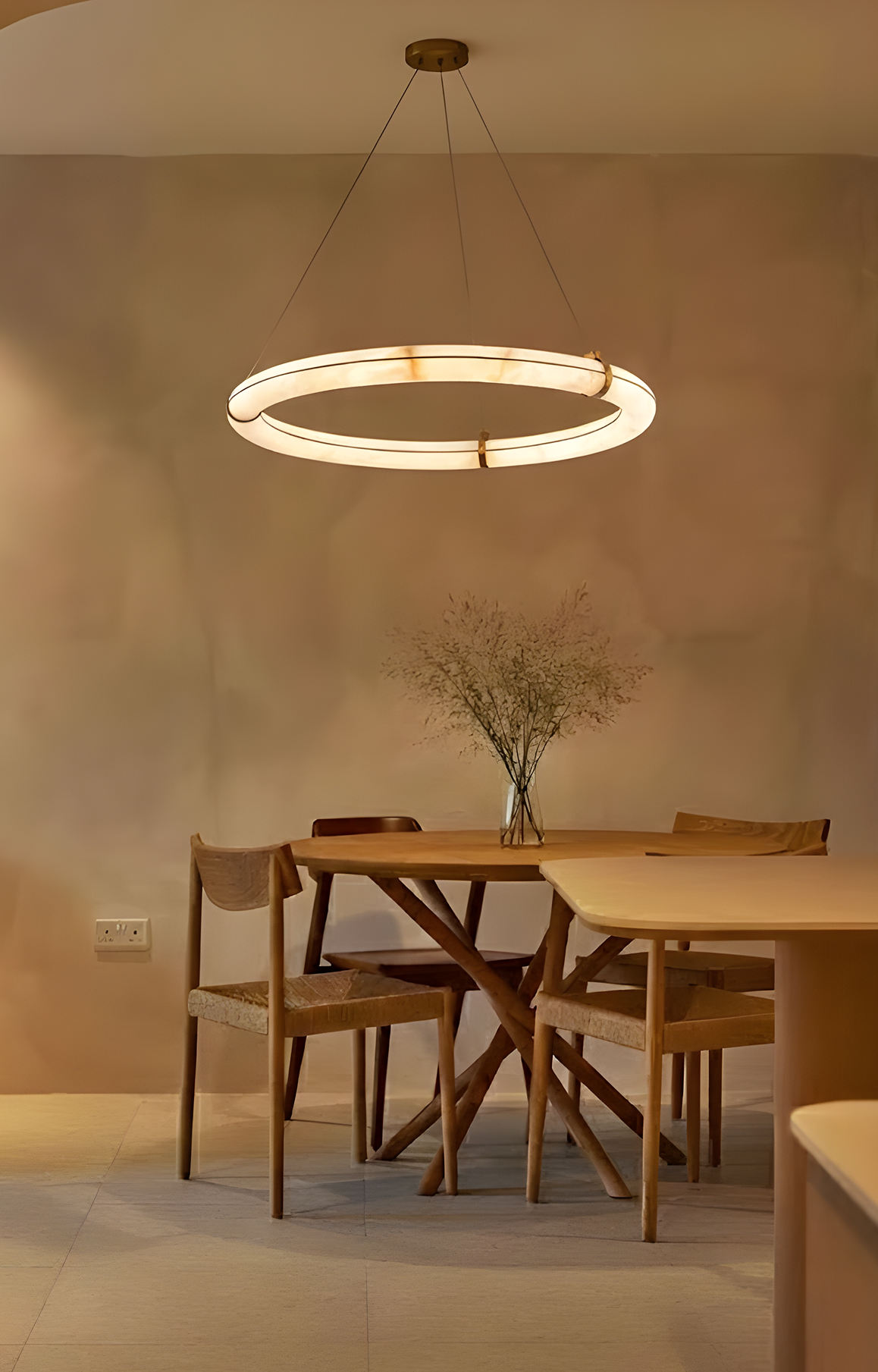Alabaster Halo Ring  Chandelier Suspension Style 1